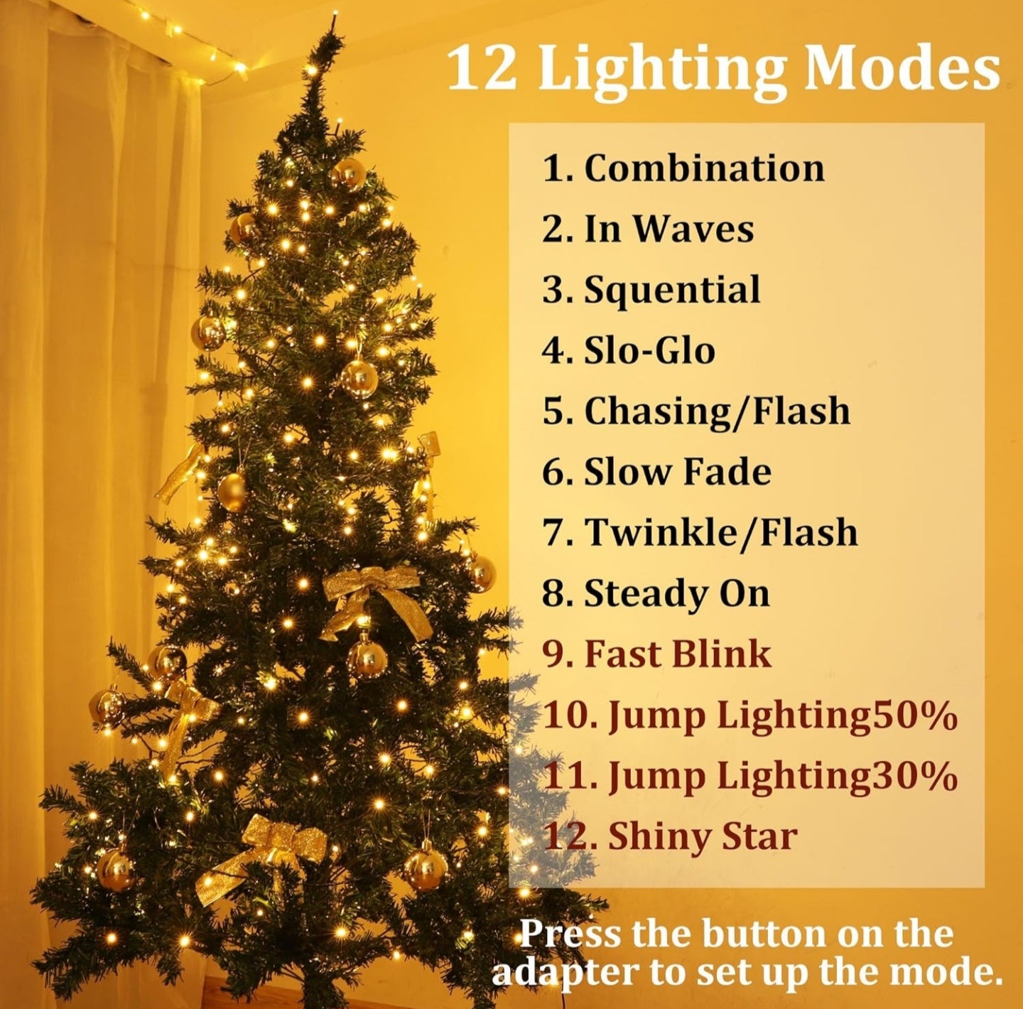 YOSION 50M LED String Fairy Lights On Dark Green Cable with Various Light Effects