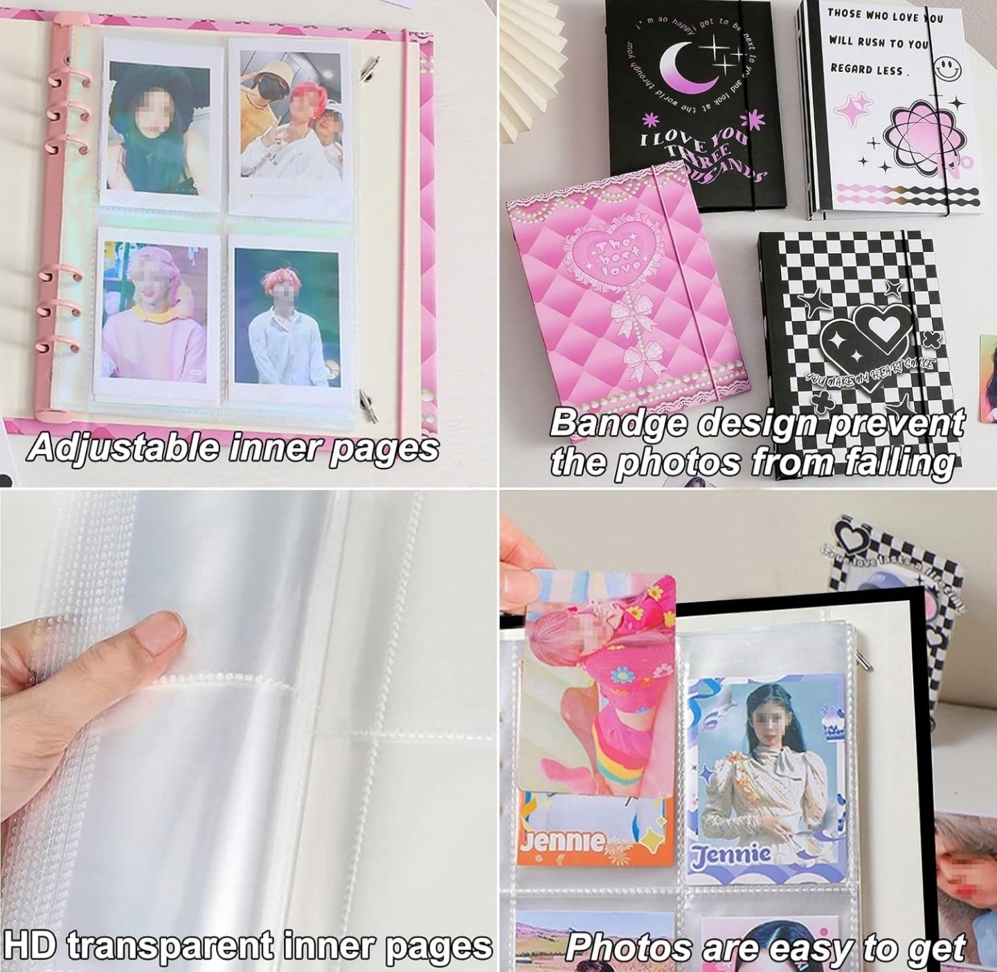 SZHTSWU A5 Binder Kpop Photocard Album with 20 Pcs Inner 3 Inch