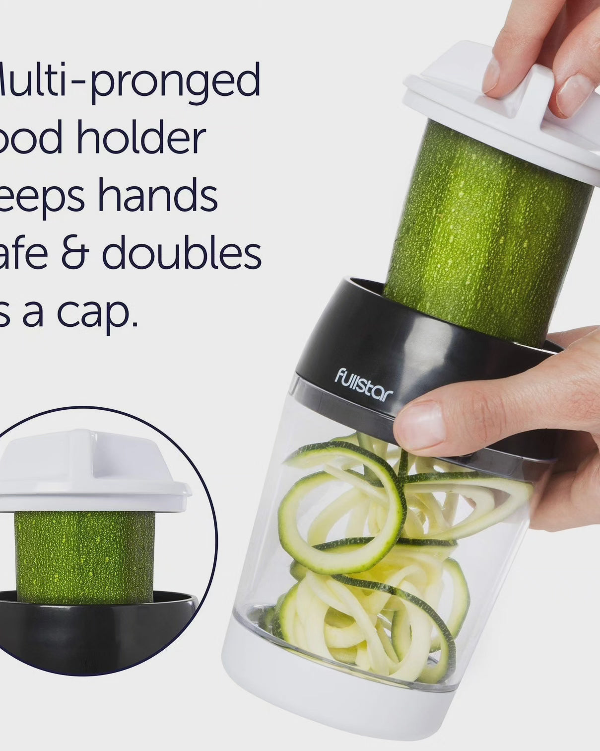4-in-1 Spiralizer for Vegetables Hand Held with Container
