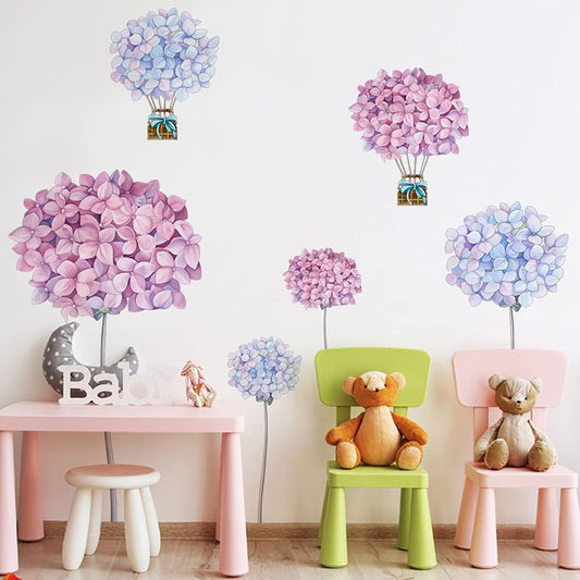 Runtoo Flower Dandelion Wall Decals Hydrangea